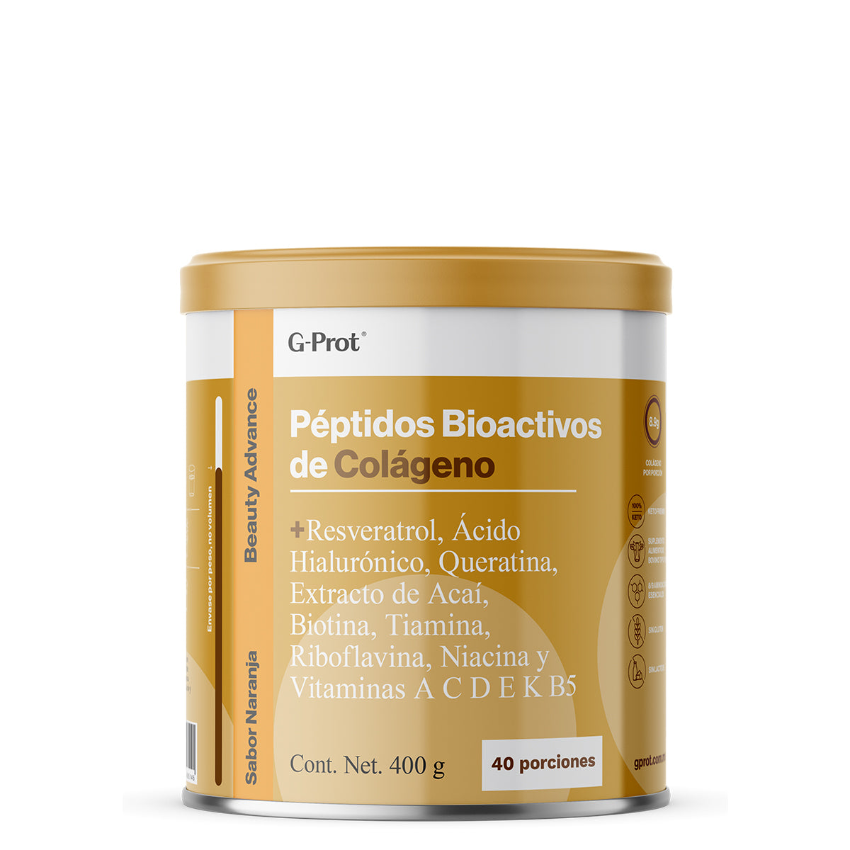 Beauty Advance - Péptidos Bioactivos de Colágeno - Sabor Naranja
